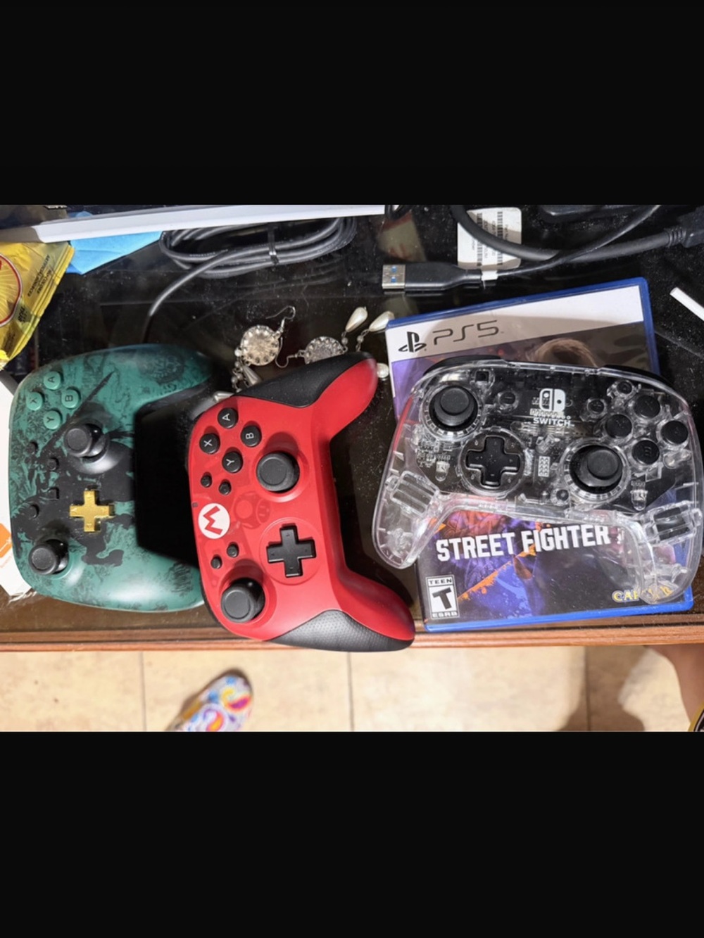 Nintendo Red & Black Mario Themed Wireless Controller Zelda and clear